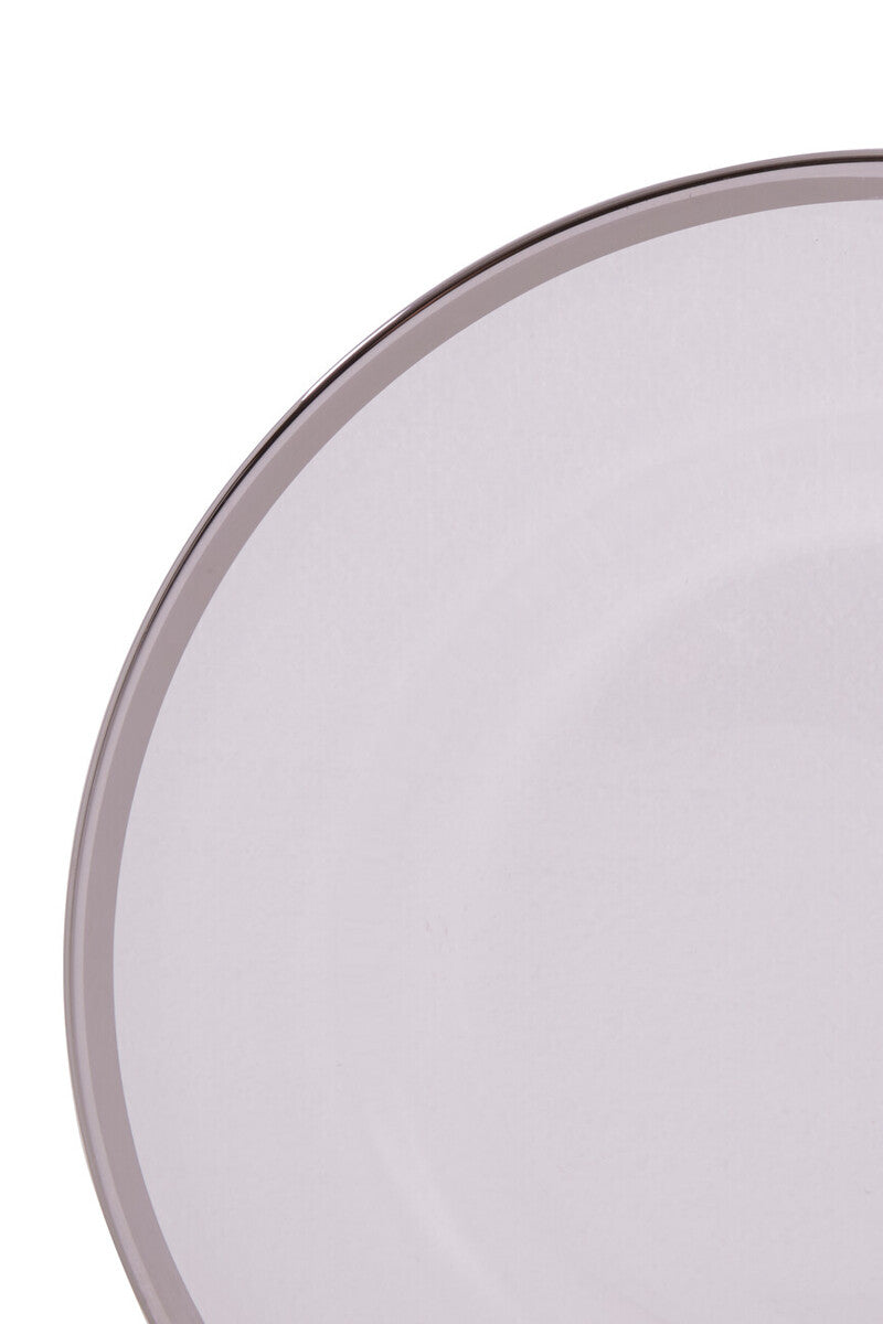 Orsina Ida Silver Rim Charger Plates – Set of 4 Plain 33cm Tableware