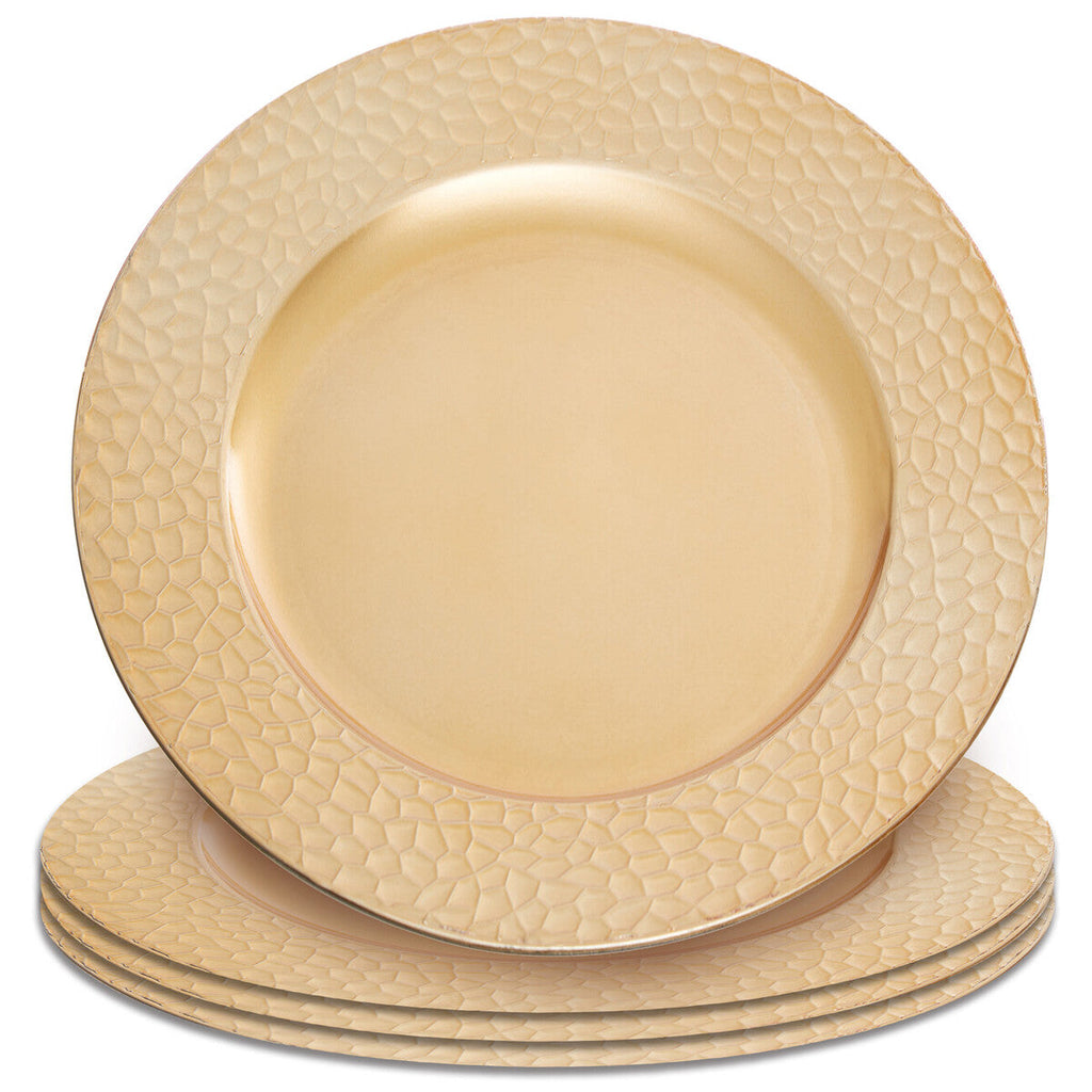 Orsina Gold Charger Plate – Hammered Rim Luxury Dinnerware Decor