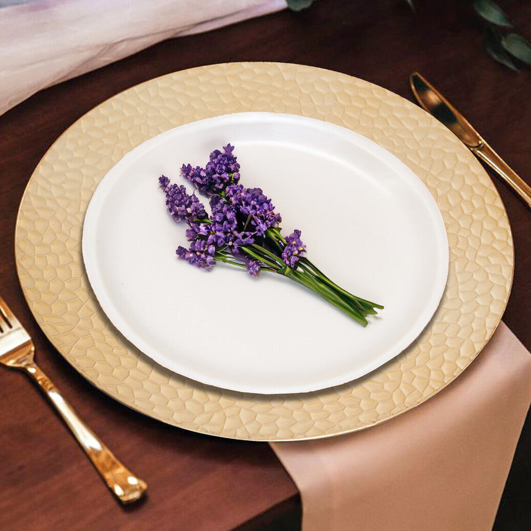 Orsina Gold Charger Plate – Hammered Rim Luxury Dinnerware Decor