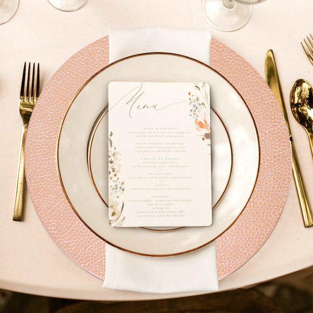 Orsina Rose Gold Pebble Effect Charger Plate | Elegant Table Decor