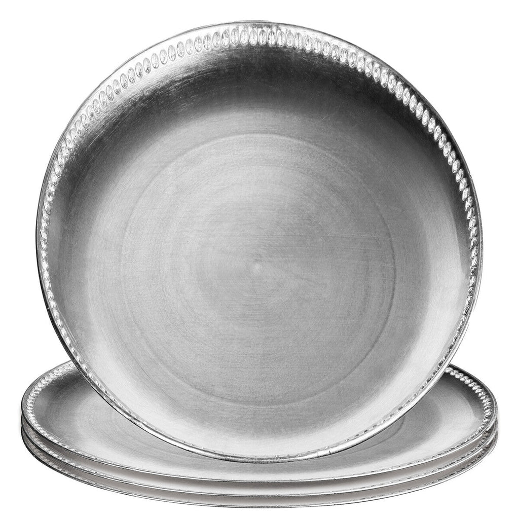 Orsina Radiance Silver Decorative Charger Plate | Metallic Table Decor