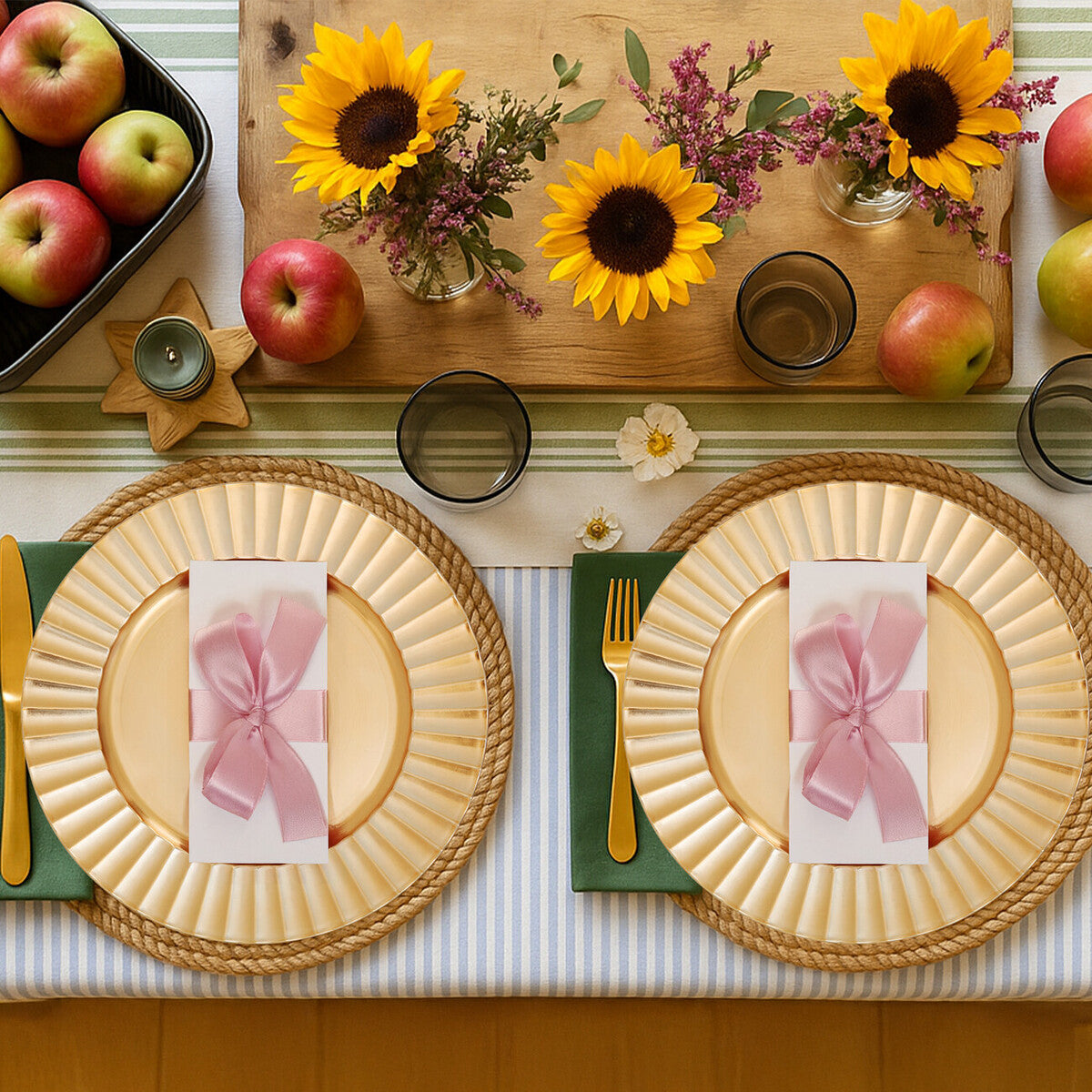 Orsina Gold Finish Wave Charger Plate – Round Luxury Tableware