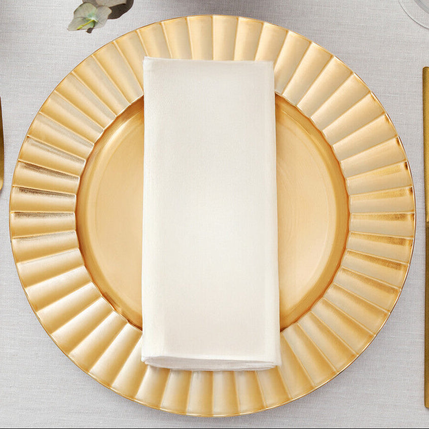 Orsina Gold Finish Wave Charger Plate – Round Luxury Tableware