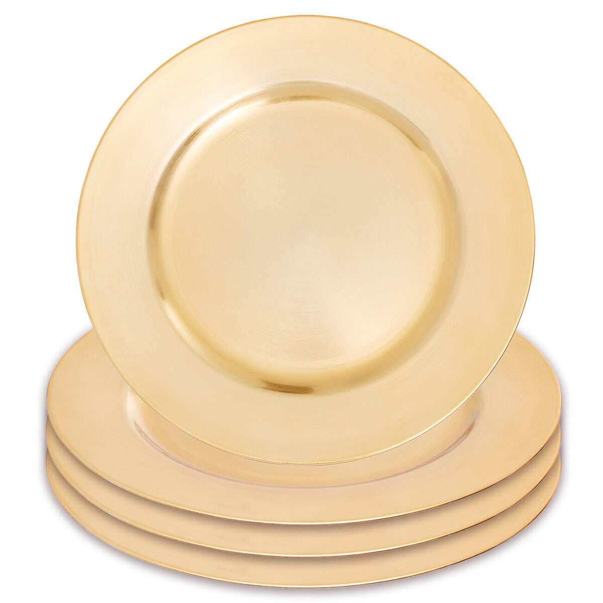 Orsina Dia Gold Finish Flat Style Charger Plate | Luxury Table Decor
