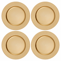 Orsina Gold Charger Plates - Set of 4 Ribbed Rim 33cm Table Decor
