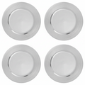 Orsina Silver Charger Plates - Set of 4 Ribbed Rim 33cm Table Decor