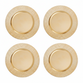 Orsina Gold Hammered Rim Charger Plates - 33cm Luxury Dining Set of 4