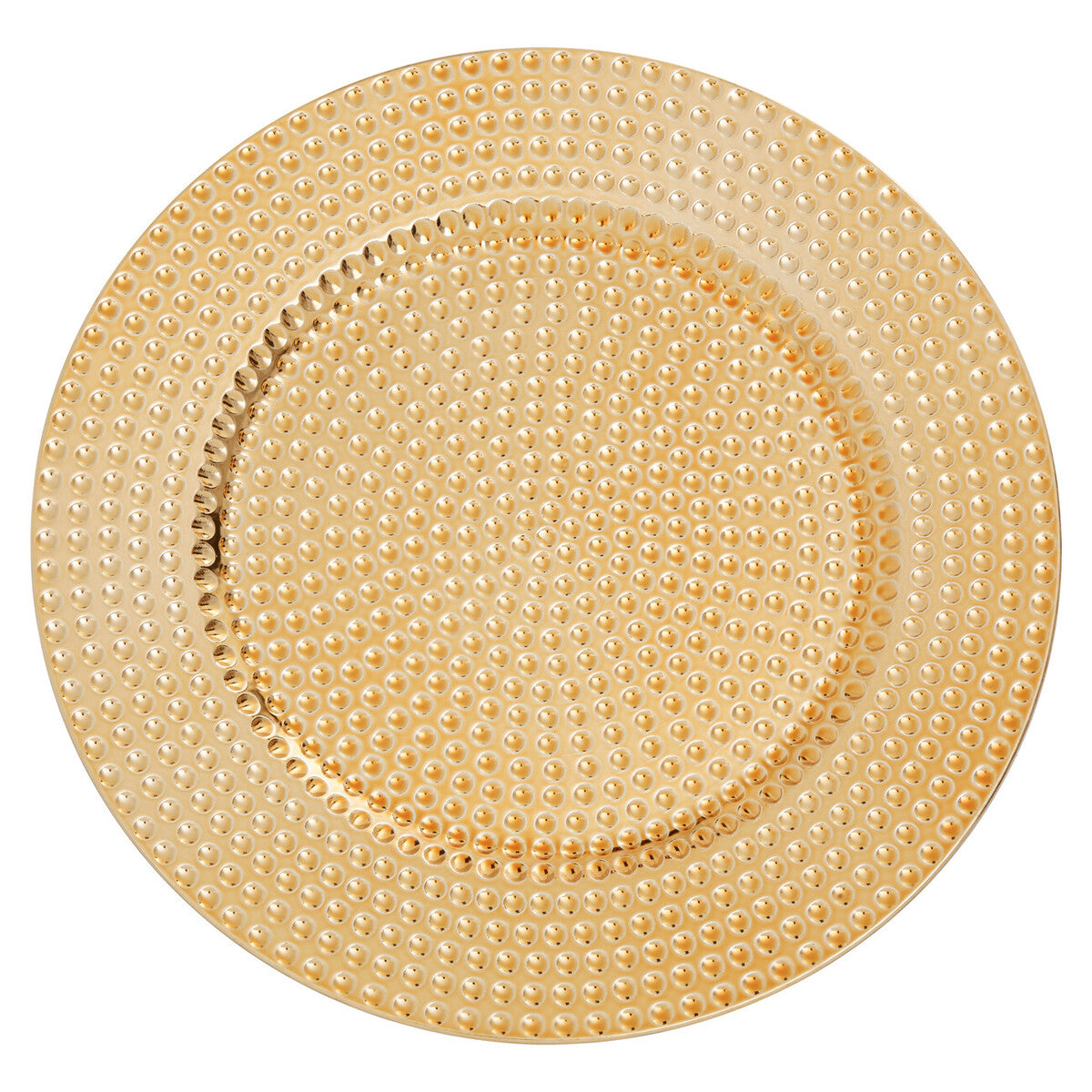 Orsina Gold Hammered Charger Plates – 33cm Round Table Decor, Set of 4