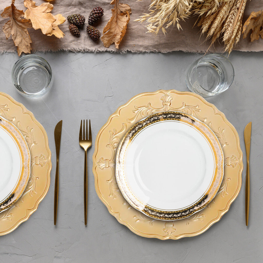 Orsina Gold Baroque Charger Plates – 33cm Luxury Table Decor, Set of 4