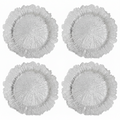 Orsina Silver Reef Charger Plates – 33cm Textured Dining Set of 4