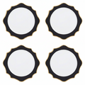Orsina White and Black Round Charger Plates – 33cm Modern Set of 4