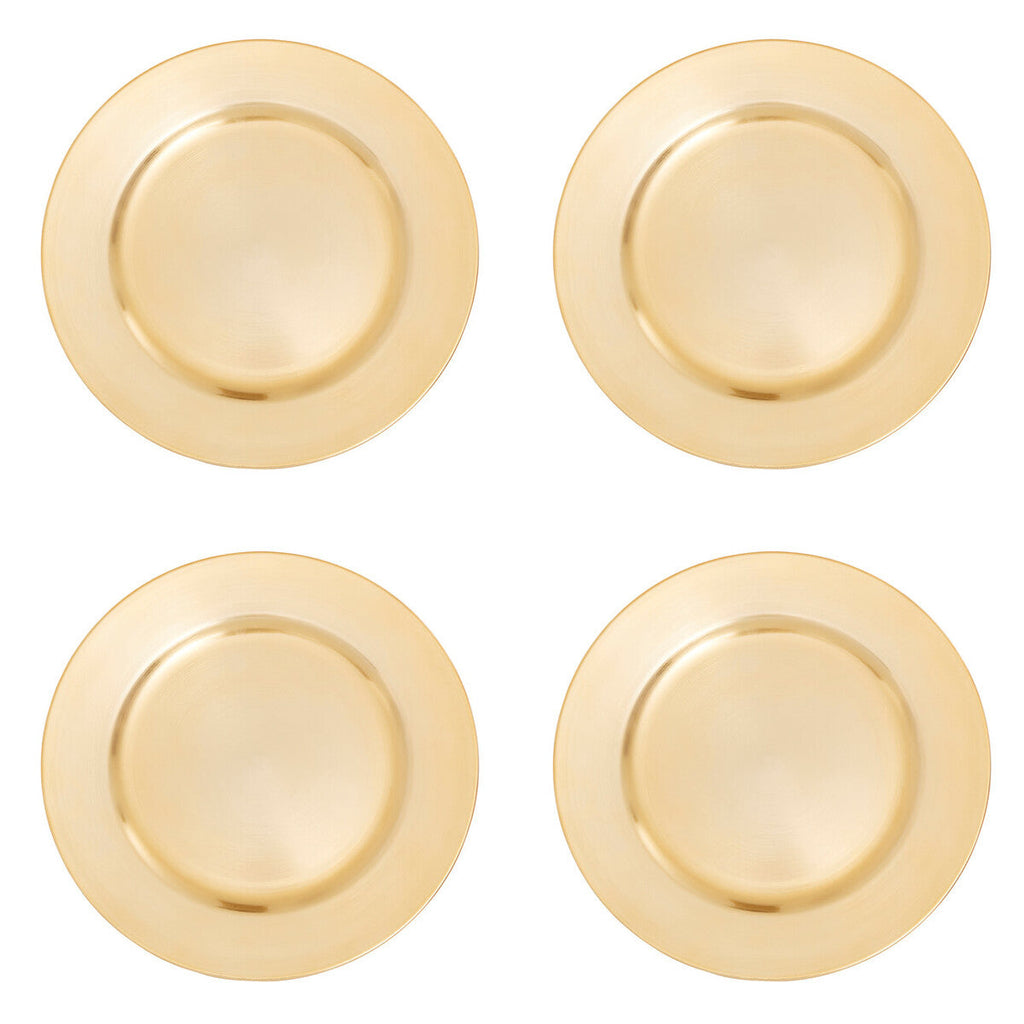 Orsina Gold Charger Plates – Set of 4 Modern 33cm Flat Table Decor