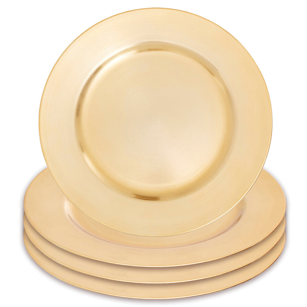 Orsina Gold Charger Plates – Set of 4 Modern 33cm Flat Table Decor