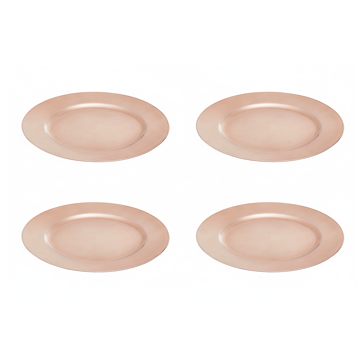 Orsina Rose Gold Charger Plates – 33cm Flat Style Table Decor, Set of 4