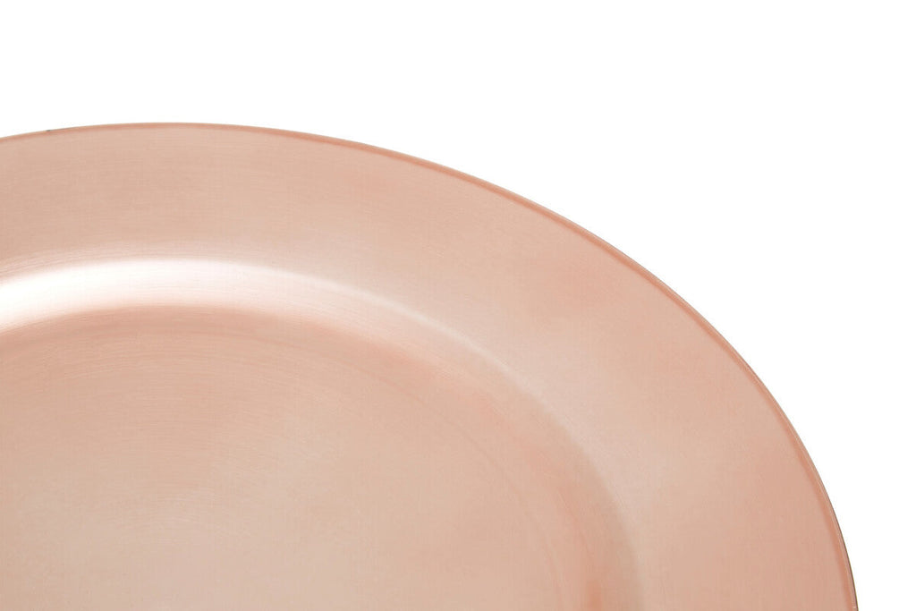 Orsina Rose Gold Charger Plates – 33cm Flat Style Table Decor, Set of 4