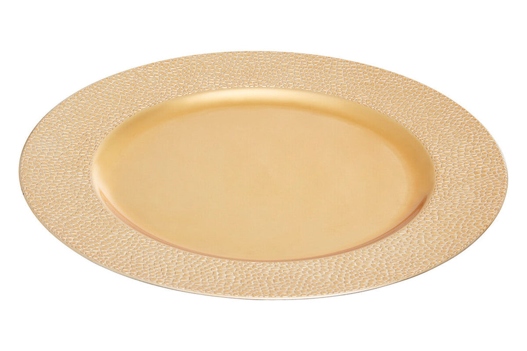 Orsina Gold Pebble Effect Charger Plates | 33cm Set of 4 Table Decor