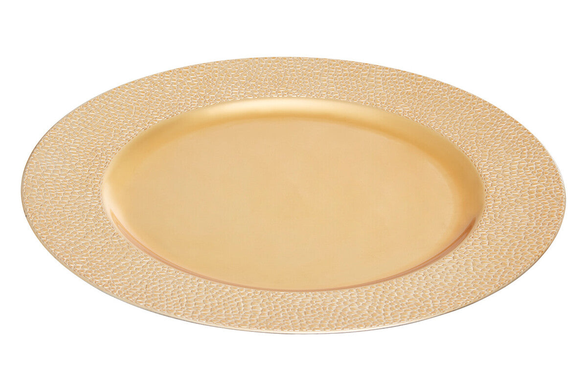 Orsina Gold Pebble Effect Charger Plates | 33cm Set of 4 Table Decor