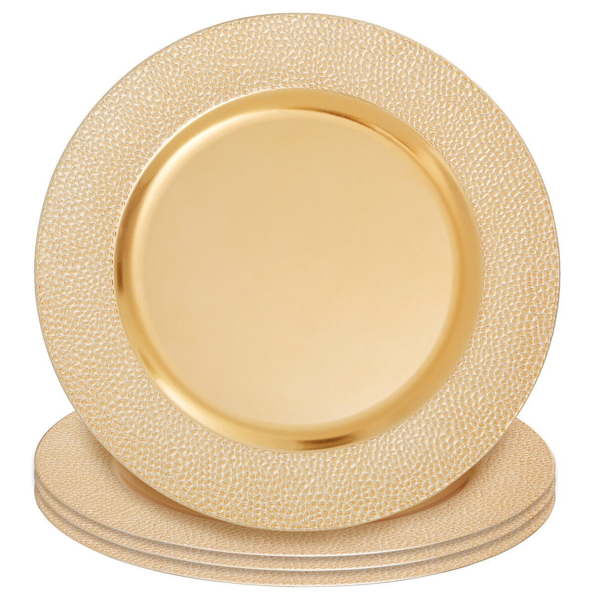 Orsina Gold Pebble Effect Charger Plates | 33cm Set of 4 Table Decor