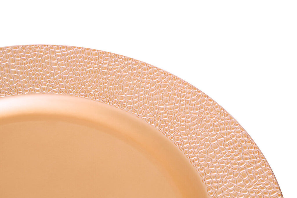 Orsina Rose Gold Pebble Effect Charger Plates - 33cm Set of 4