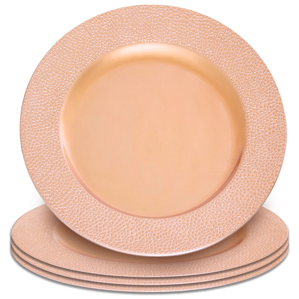 Orsina Rose Gold Pebble Effect Charger Plates - 33cm Set of 4