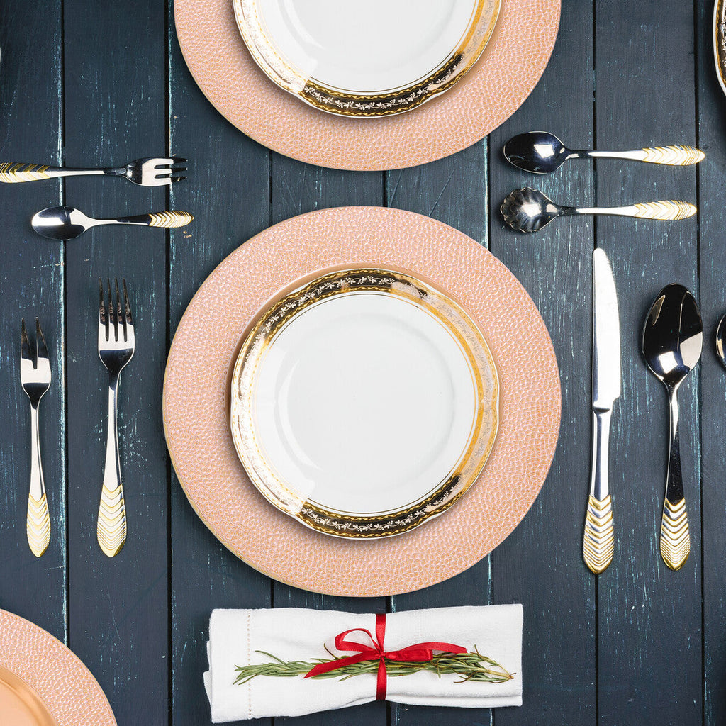 Orsina Rose Gold Pebble Effect Charger Plates - 33cm Set of 4
