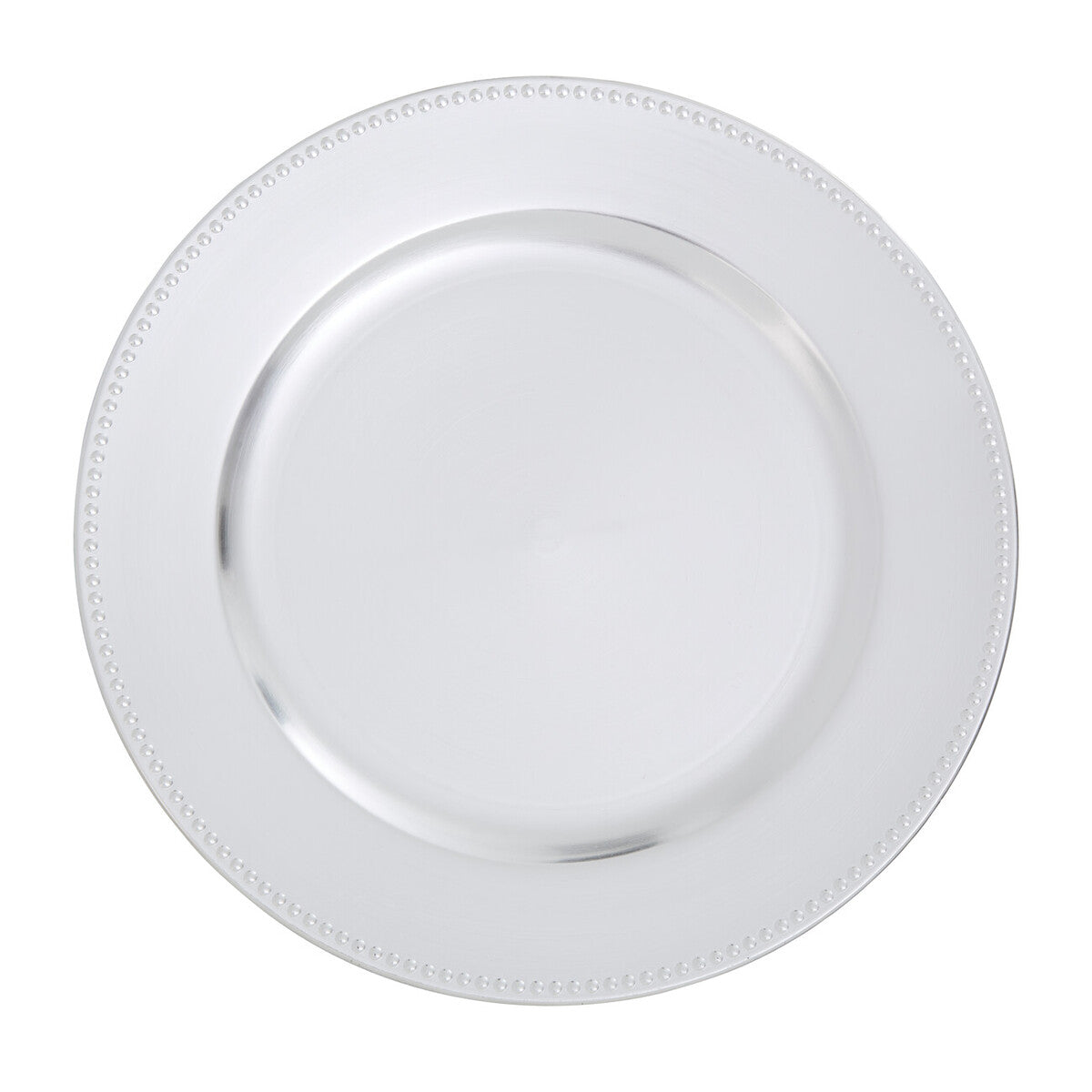 Orsina Silver Dotted Charger Plates – 33cm Modern Dining Set of 4
