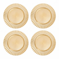 Orsina Gold Wave Rim Charger Plates – 33cm Modern Table Decor, Set of 4