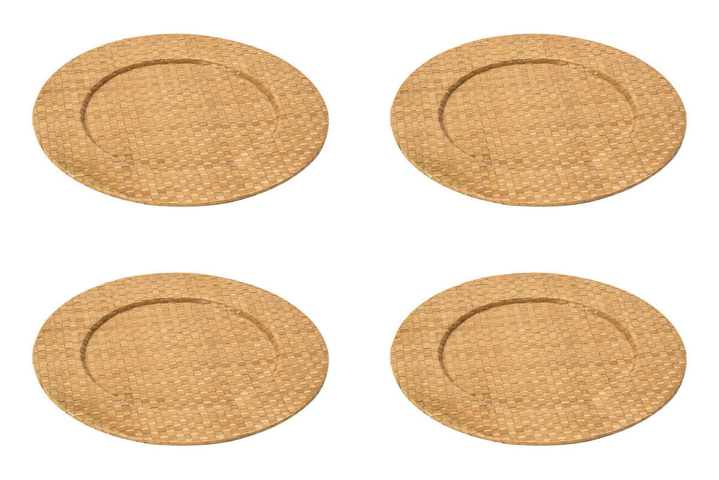 Orsina Pandanus Woven Charger Plates - 33cm Natural Table Decor (Set of 4)