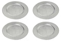 Orsina Redbud Silver Charger Plates – 33cm Decorative Set of 4