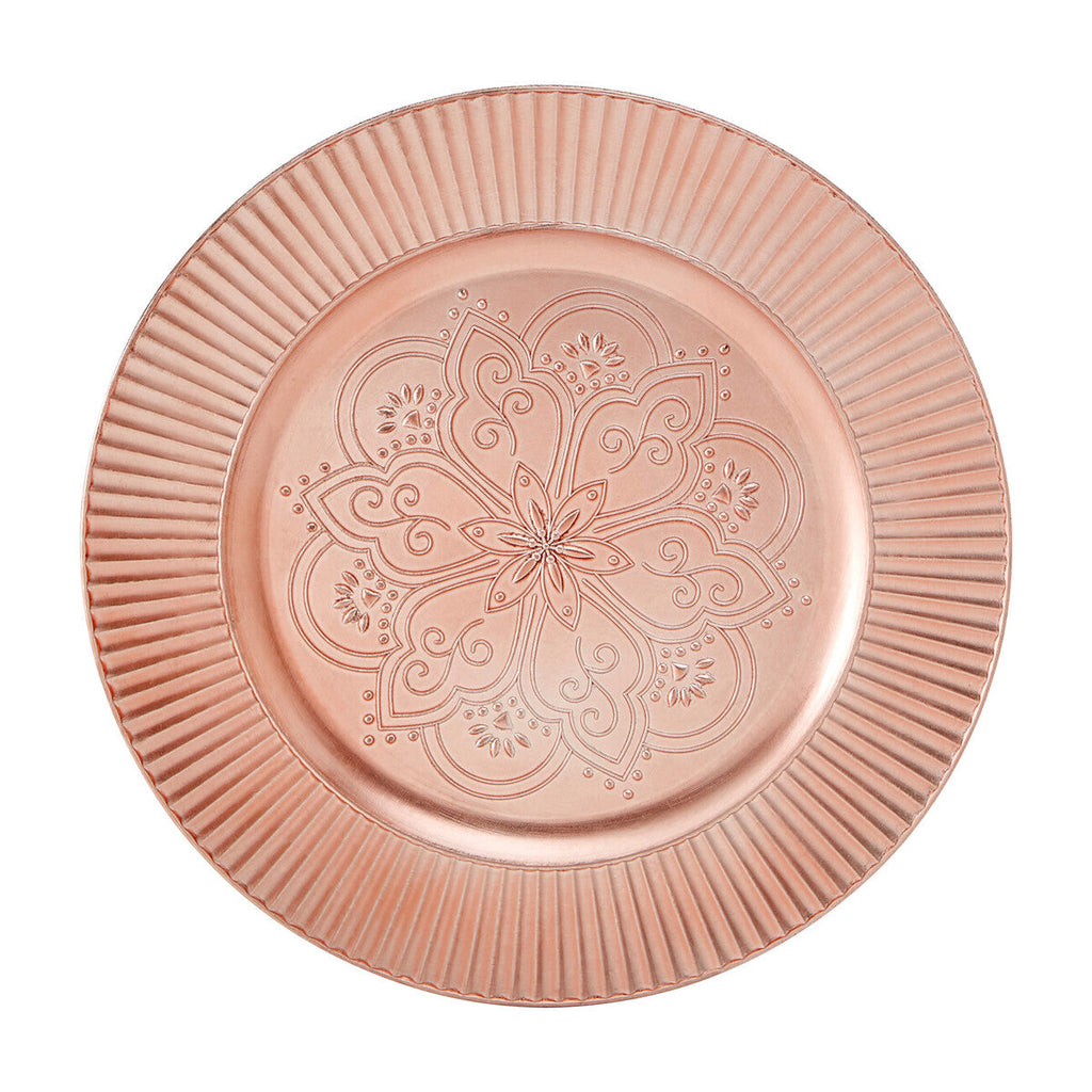 Orsina Redbud Rose Gold Charger Plates – Set of 4 Metallic Table Decor