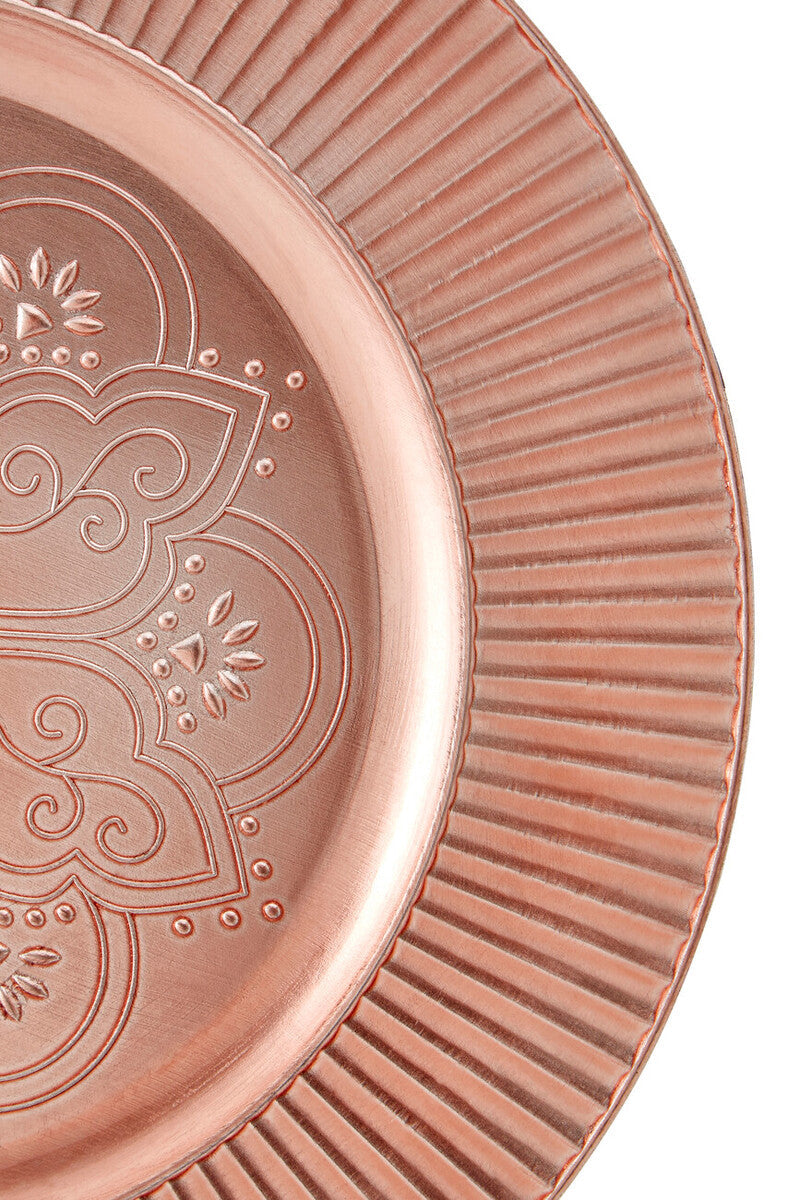 Orsina Redbud Rose Gold Charger Plates – Set of 4 Metallic Table Decor