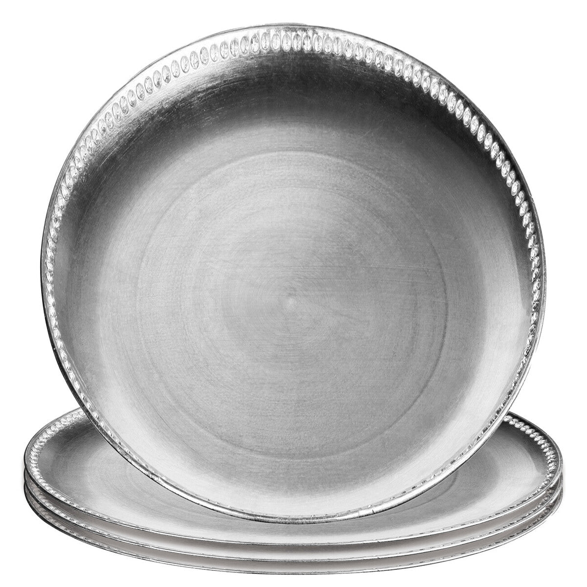 Orsina Radiance Silver Charger Plates - 33cm Decorative Set of 4
