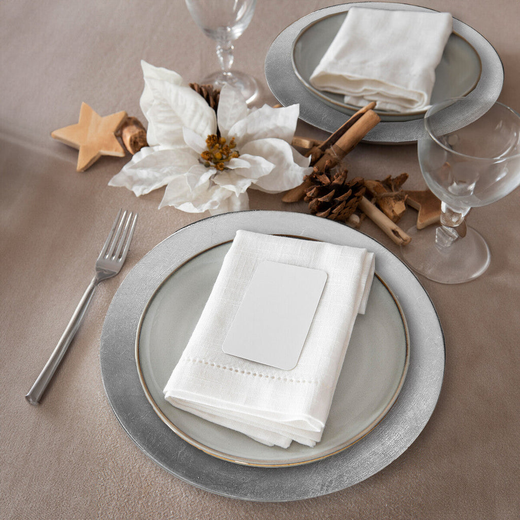 Orsina Silver Charger Plates – Set of 4 Modern 33cm Flat Table Decor