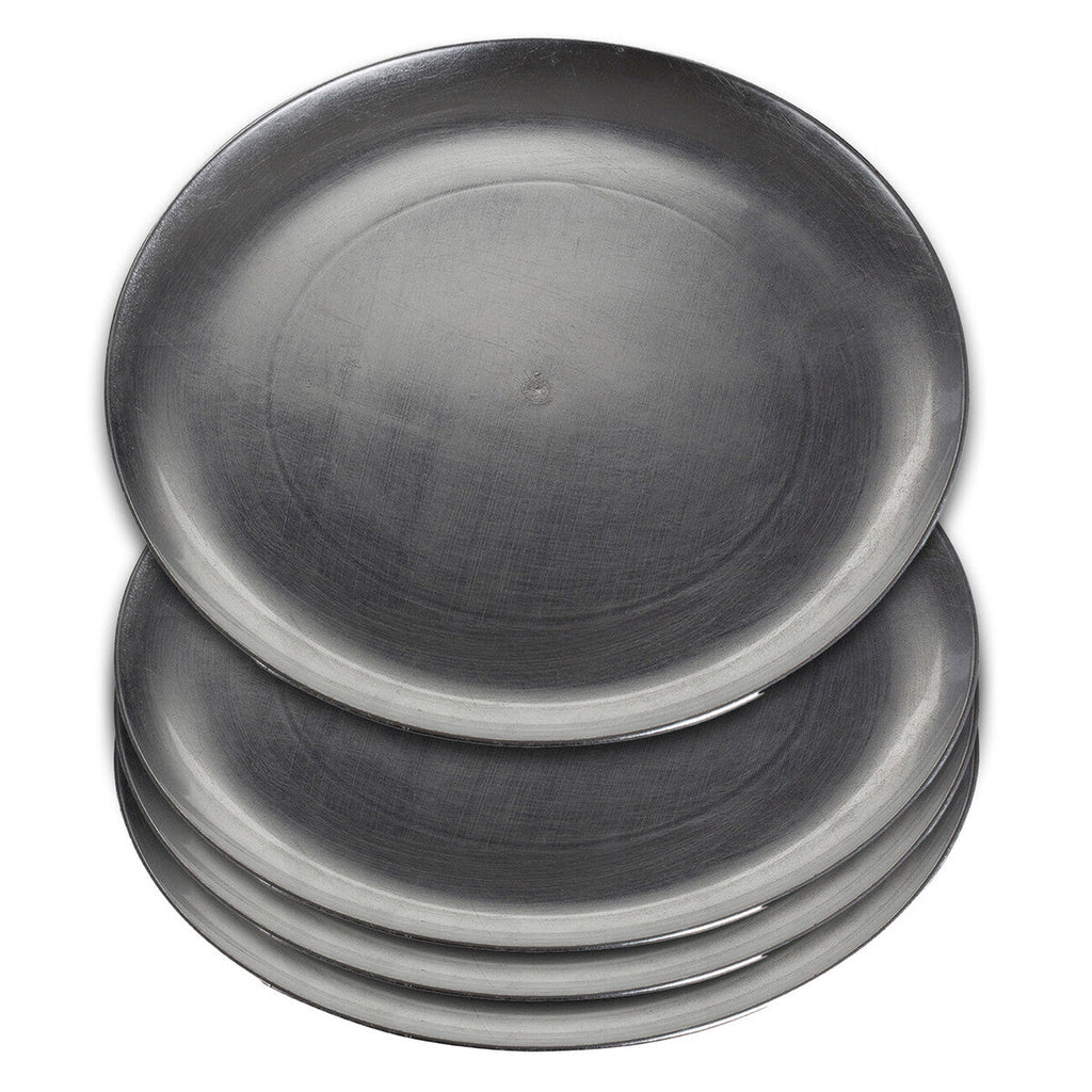 Orsina Paxton Silver Coupe Charger Plates – 33cm Table Setting Set of 4