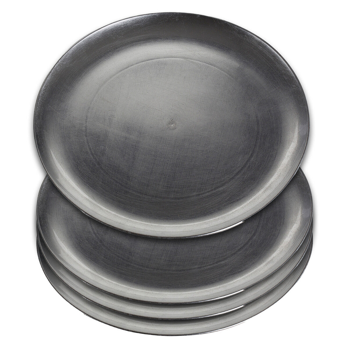 Orsina Paxton Silver Coupe Charger Plates – 33cm Table Setting Set of 4
