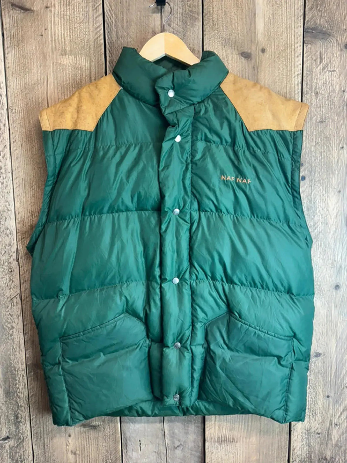 Rare vintage Naf Naf puffer Jacket body warmer Gilet XL 1990s