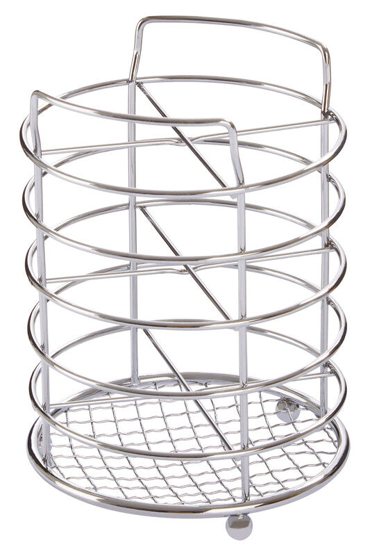 Orsina Soren Chrome 4 Section Cutlery Caddy | Metal Utensil Holder