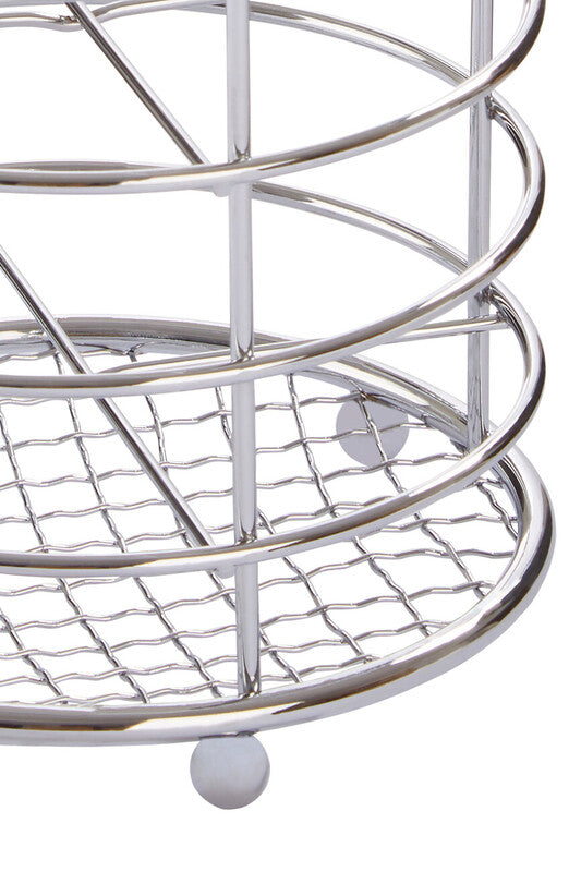 Orsina Soren Chrome 4 Section Cutlery Caddy | Metal Utensil Holder