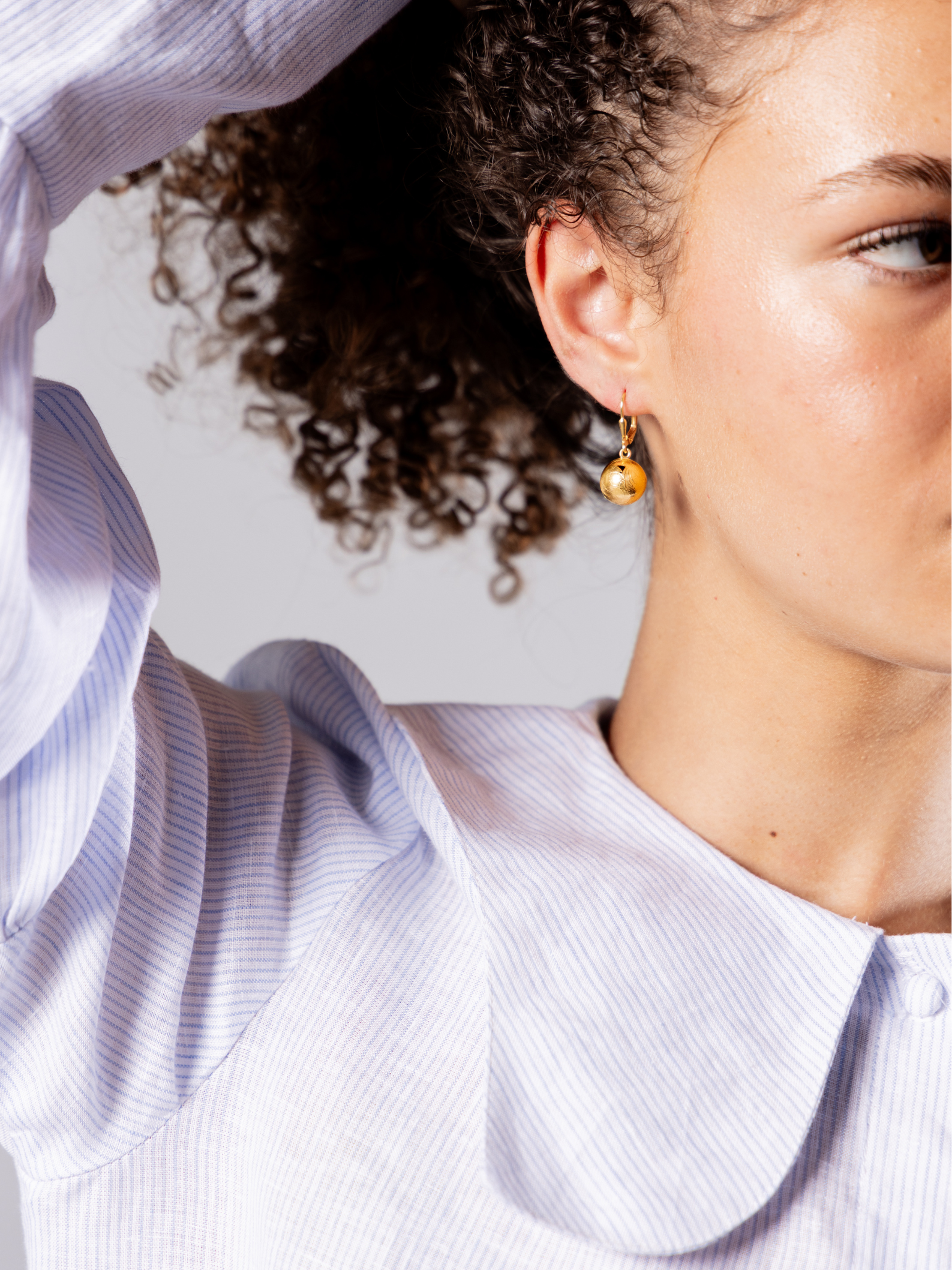 No More Nobody Day Gold Vermeil Leaf Drop Earrings - Recycled Silver