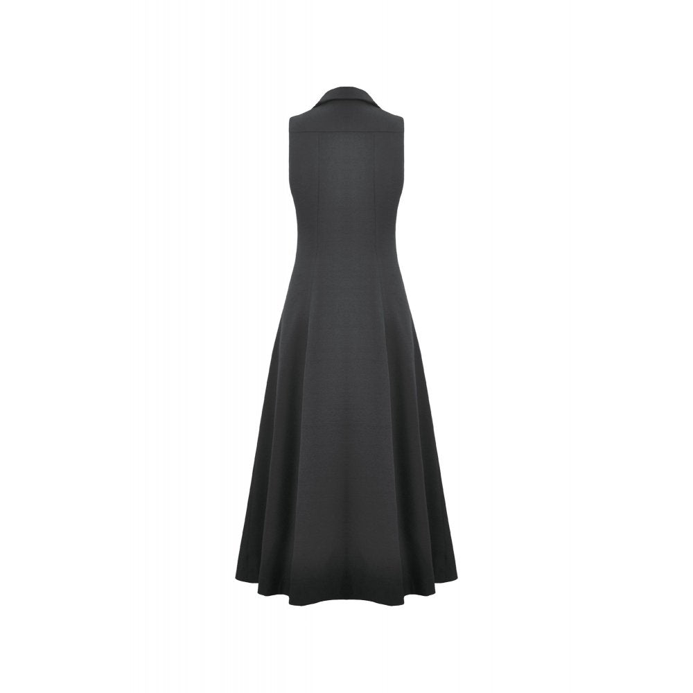 Dark in Love Collete Punk Sleeveless Long Fitted Coat | Studded Gothic