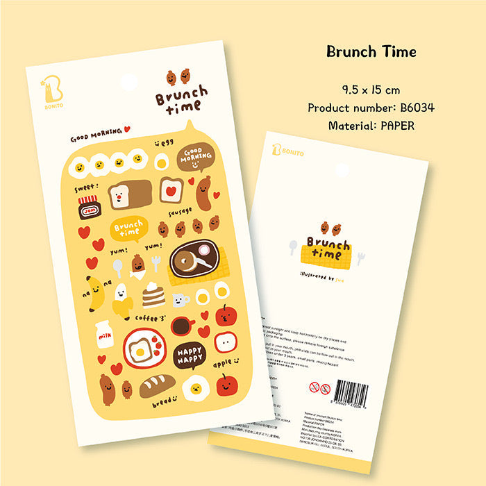 LuLuFun Studio Breakfast Time Decorative Stickers for Journaling