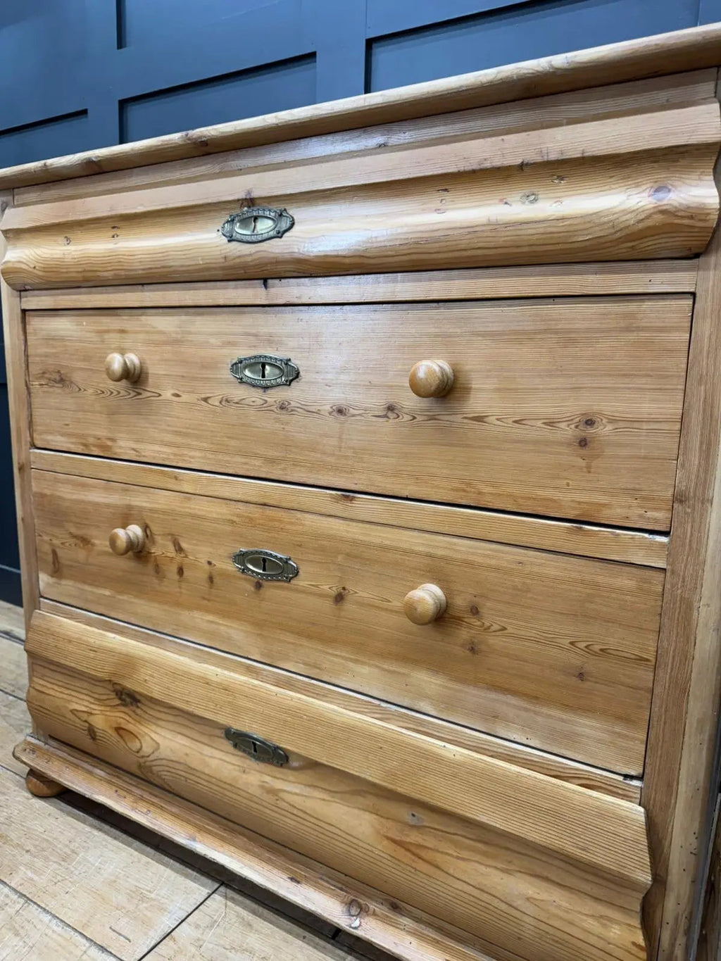 Mid Victorian Rustic Pine Chest of Drawers | Antique Farmhouse Bedroom Storage