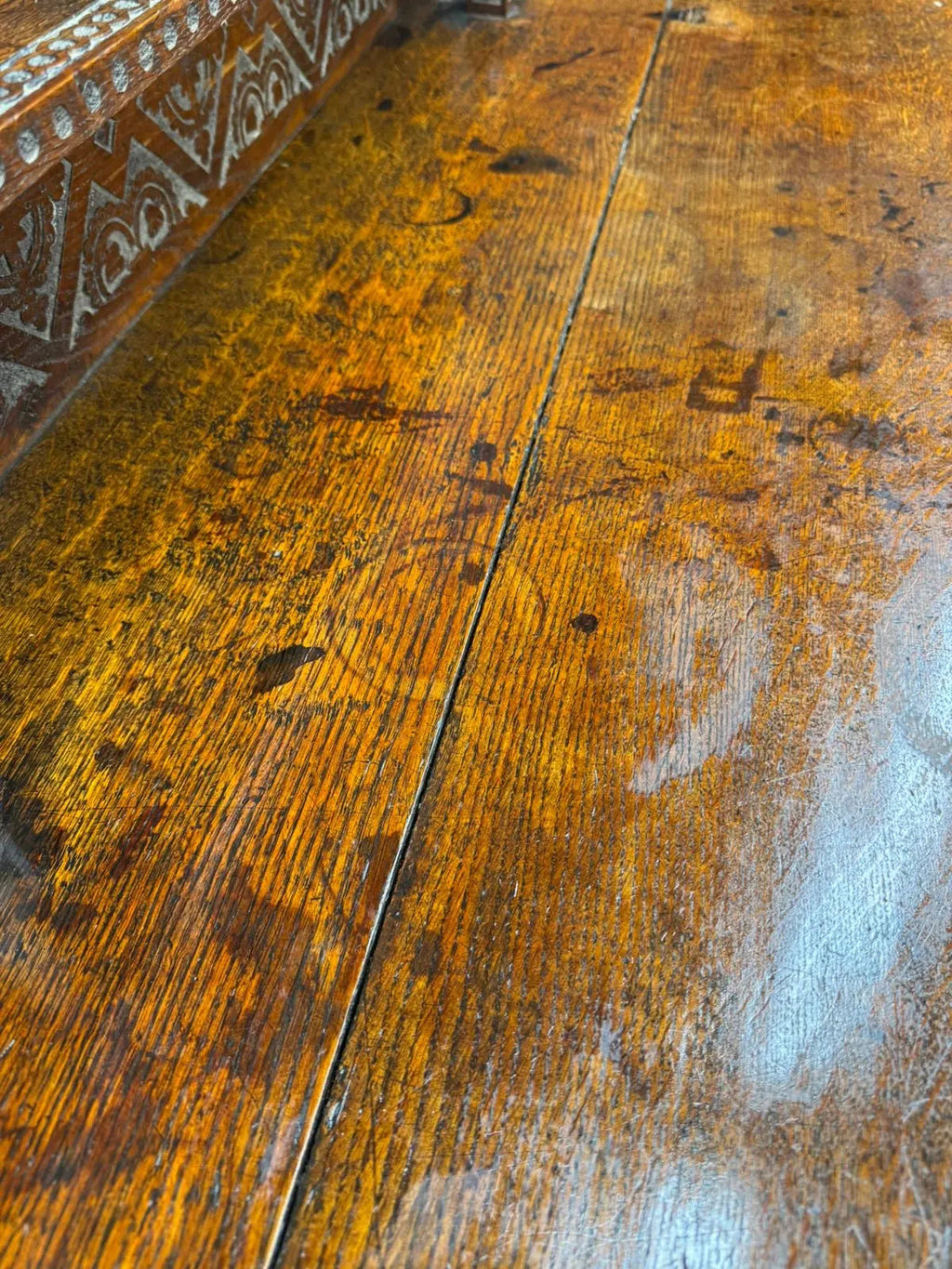 Antique Anglo-Indian Carved Oak Hall Table Sideboard / Antique Console Side Table