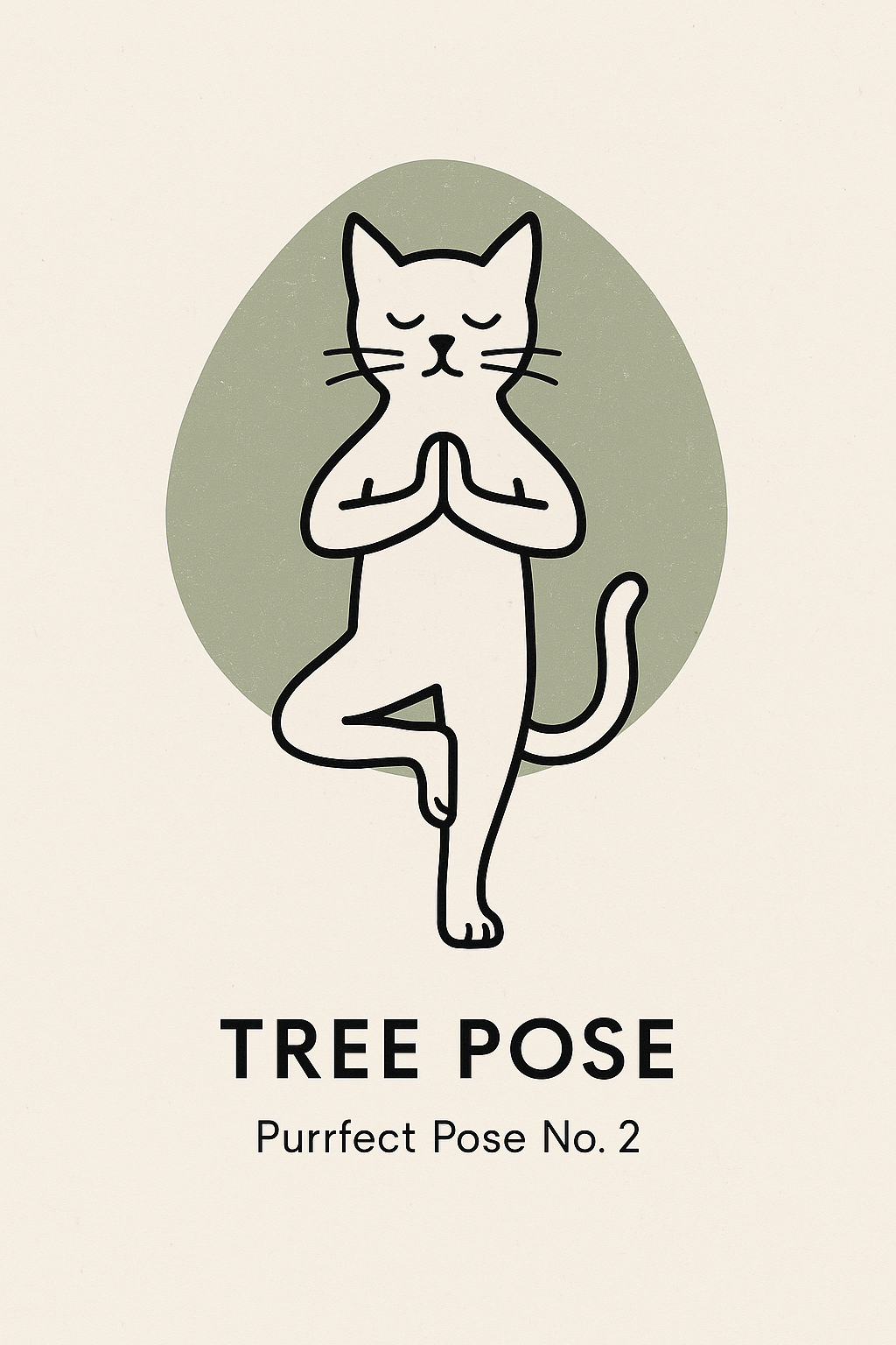 Cat Yoga Digital Print Bundle – 9 Poses + Full Poster (Instant Download)