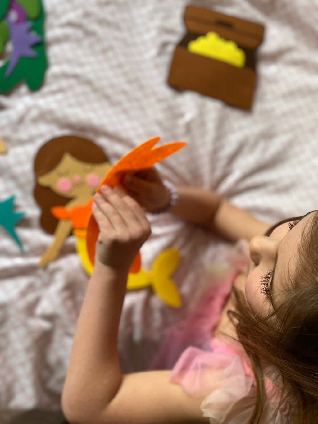 Back in stock: Paste The Mermaid Felt Play Board-Magical Dress up activity for girls