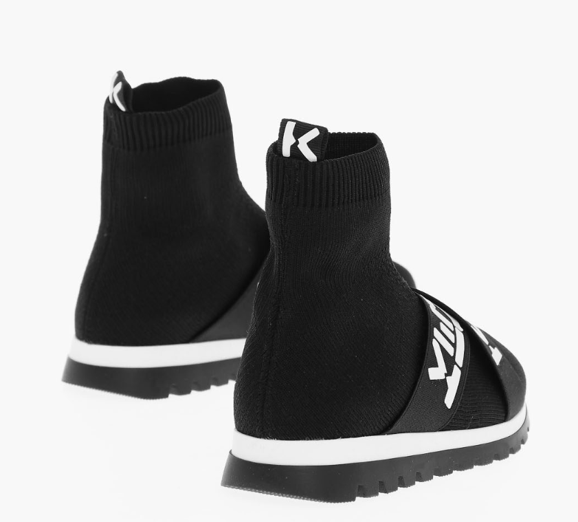 Kenzo Women's Black Sock Sneakers | Logo Elastic Slip-On Trainers