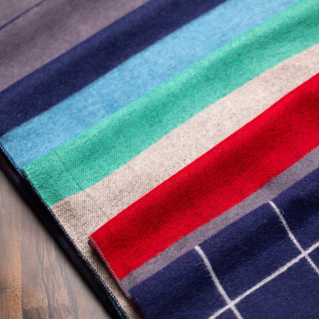 Swole Panda Bamboo Scarf – Orange, Blue & Grey Striped Neckwear