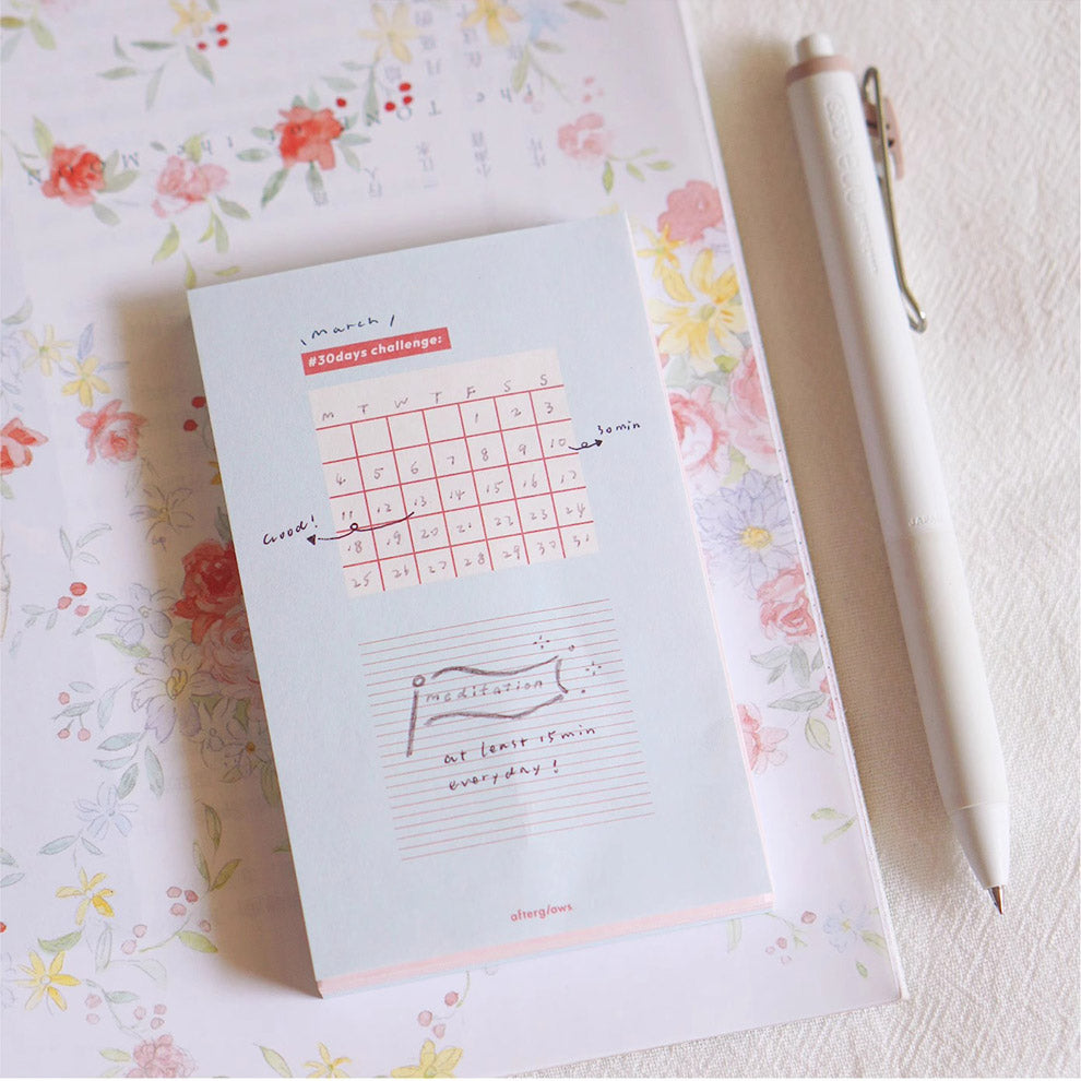 Habit Tracker Memo Note Pad by LuLuFun Studio - 60 Sheets, 105x67mm