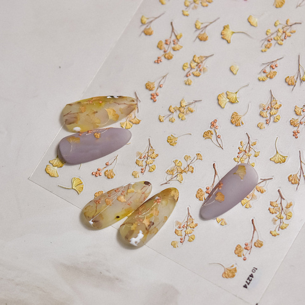 LuLuFun Studio Autumn Leaf 5D Nail Deco Stickers - Ultra-Thin 1 Sheet