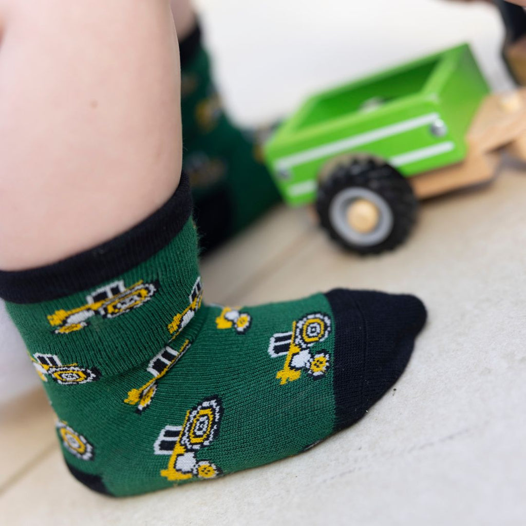 Swole Panda Children's Tractor Bamboo Socks – Seamless & Breathable